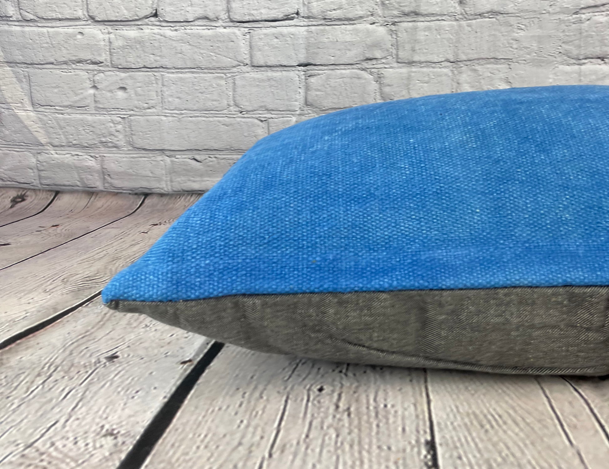16 x 24 Hemp Pillow Turkish Cushion Natural Blue Pillow Cushion Cover #6251