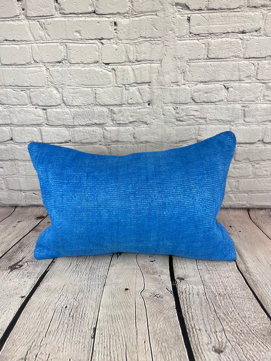 16 x 24 Hemp Pillow Turkish Cushion Natural Blue Pillow Cushion Cover #6258