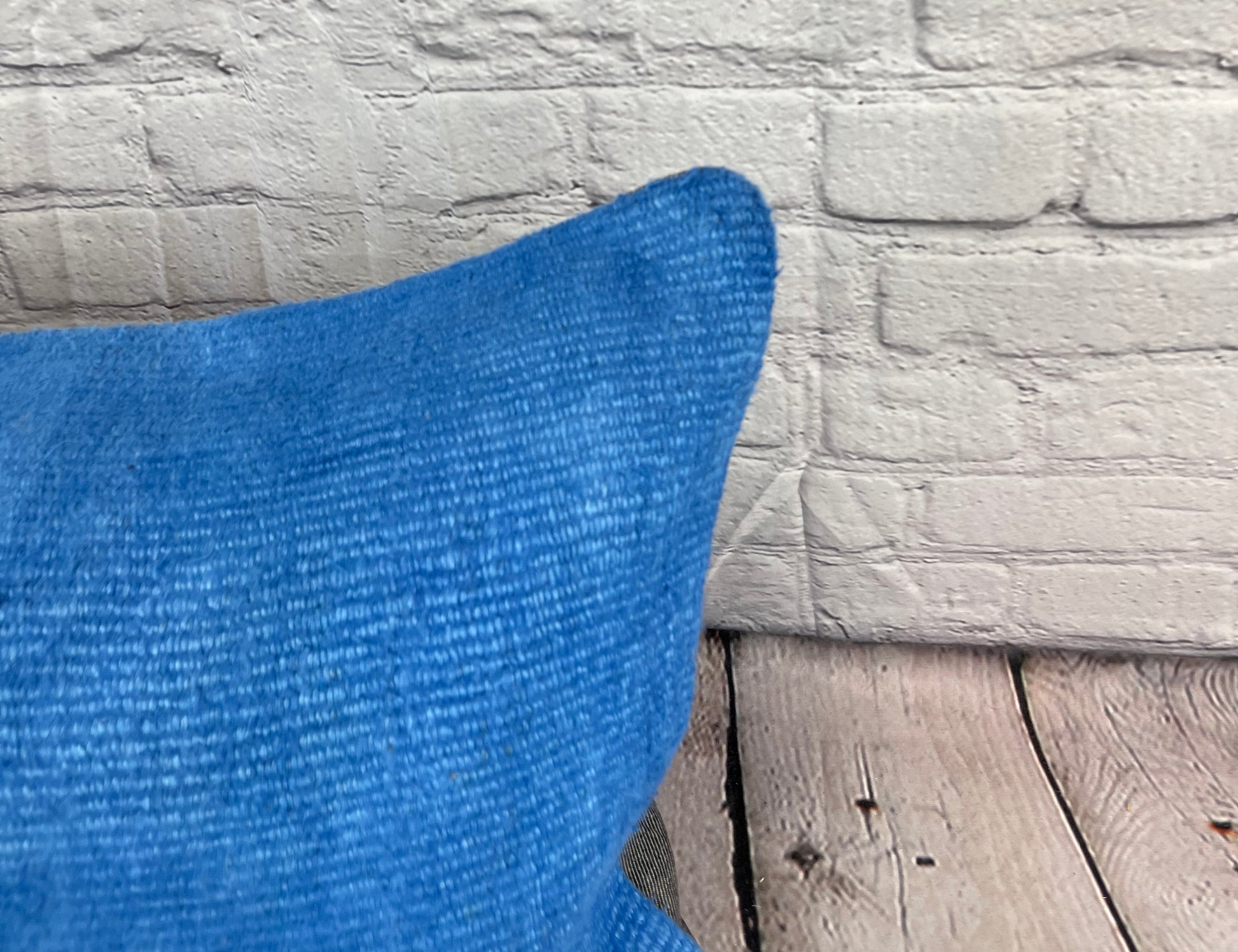 16 x 24 Hemp Pillow Turkish Cushion Natural Blue Pillow Cushion Cover #6258
