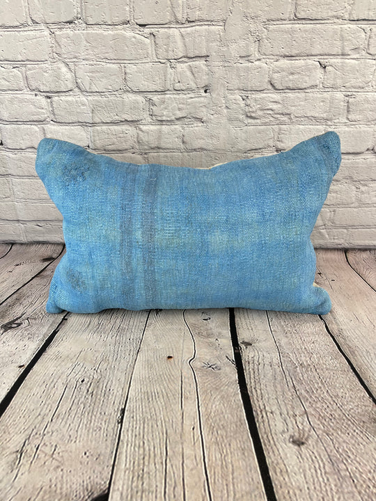 16 x 24 Hemp Pillow Turkish Cushion Natural Blue Pillow Cushion Cover #6235