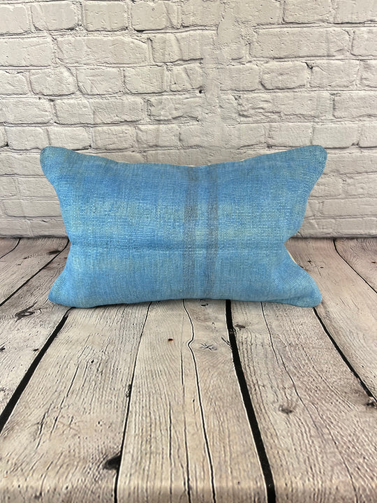 16 x 24 Hemp Pillow Turkish Cushion Natural Blue Pillow Cushion Cover #6223