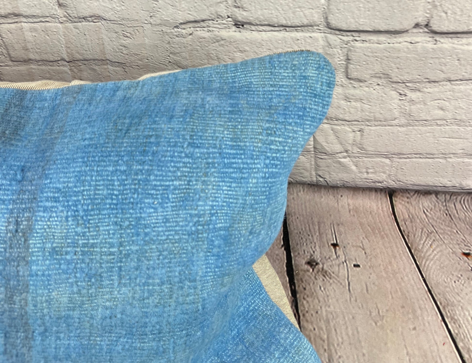 16 x 24 Hemp Pillow Turkish Cushion Natural Blue Pillow Cushion Cover #6223