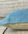 16 x 24 Hemp Pillow Turkish Cushion Natural Blue Pillow Cushion Cover #6223