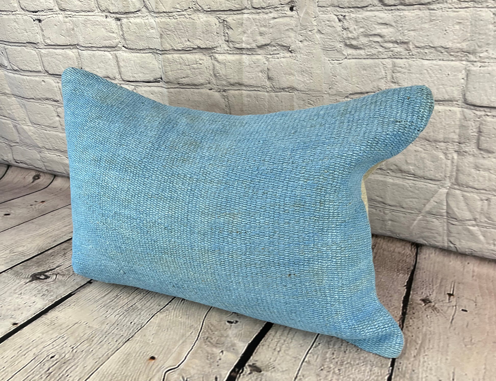 16 x 24 Hemp Pillow Turkish Cushion Natural Blue Pillow Cushion Cover #6227