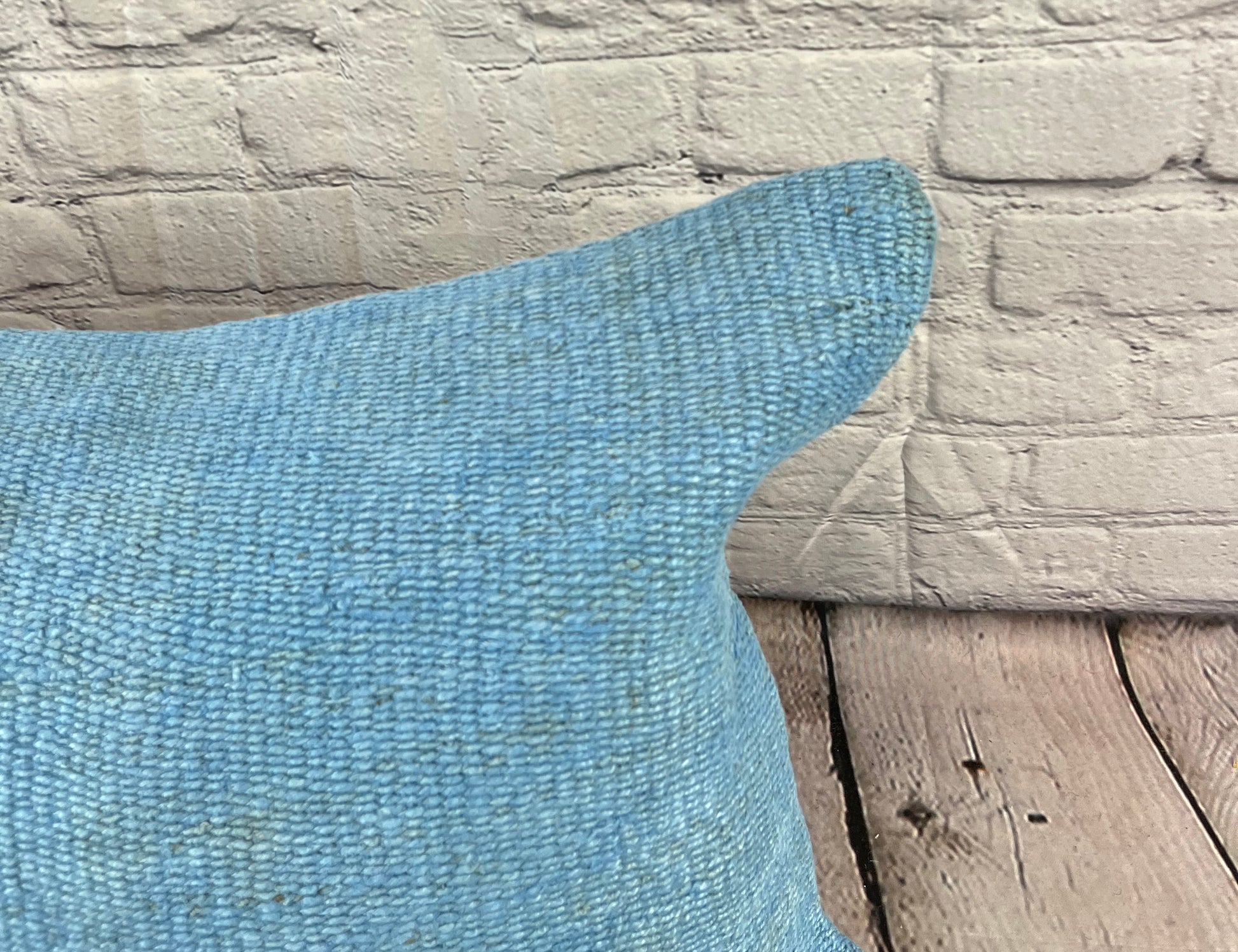 16 x 24 Hemp Pillow Turkish Cushion Natural Blue Pillow Cushion Cover #6227