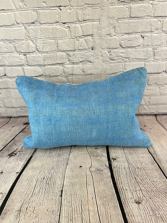 16 x 24 Hemp Pillow Turkish Cushion Natural Blue Pillow Cushion Cover #6226