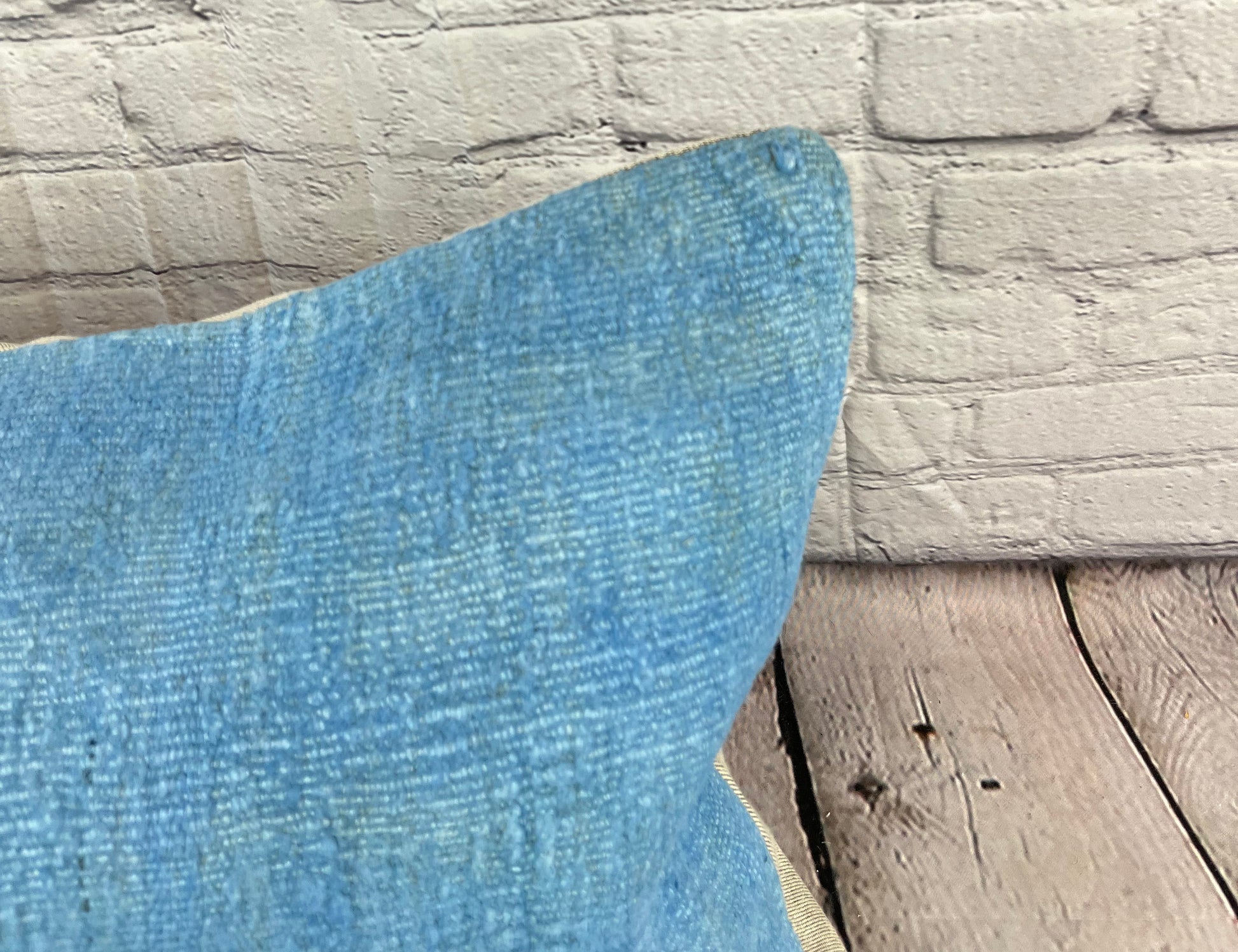 16 x 24 Hemp Pillow Turkish Cushion Natural Blue Pillow Cushion Cover #6226