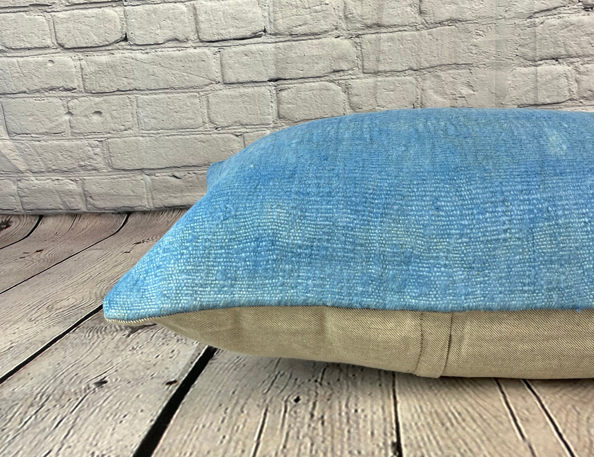 16 x 24 Hemp Pillow Turkish Cushion Natural Blue Pillow Cushion Cover #6226