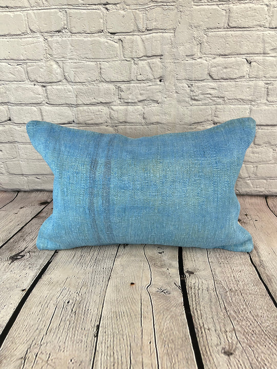 16 x 24 Hemp Pillow Turkish Cushion Natural Blue Pillow Cushion Cover #6229