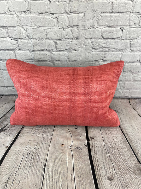 16 x 24 Hemp Pillow Turkish Cushion Natural Red Pillow Cushion Cover #6003