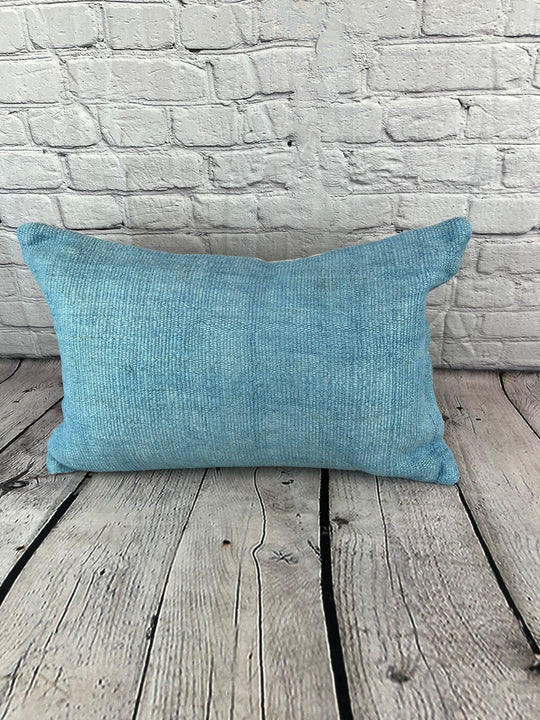 16 x 24 Hemp Pillow Turkish Cushion Natural Blue Pillow Cushion Cover #6221