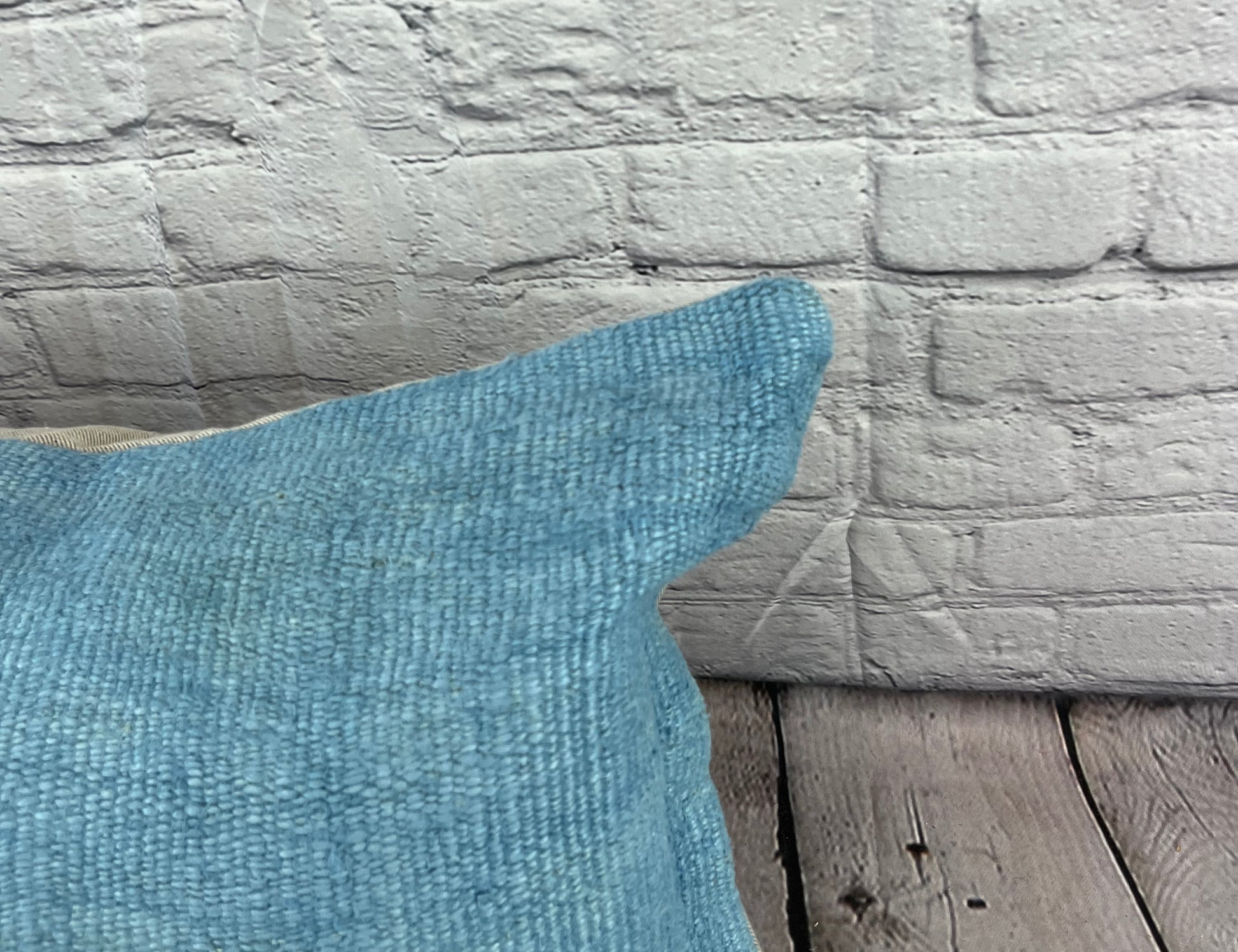 16 x 24 Hemp Pillow Turkish Cushion Natural Blue Pillow Cushion Cover #6221