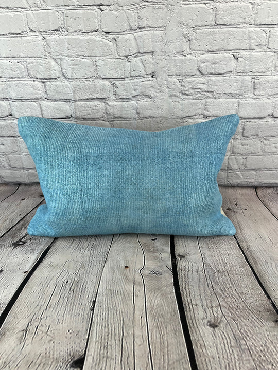 16 x 24 Hemp Pillow Turkish Cushion Natural Blue Pillow Cushion Cover #6216