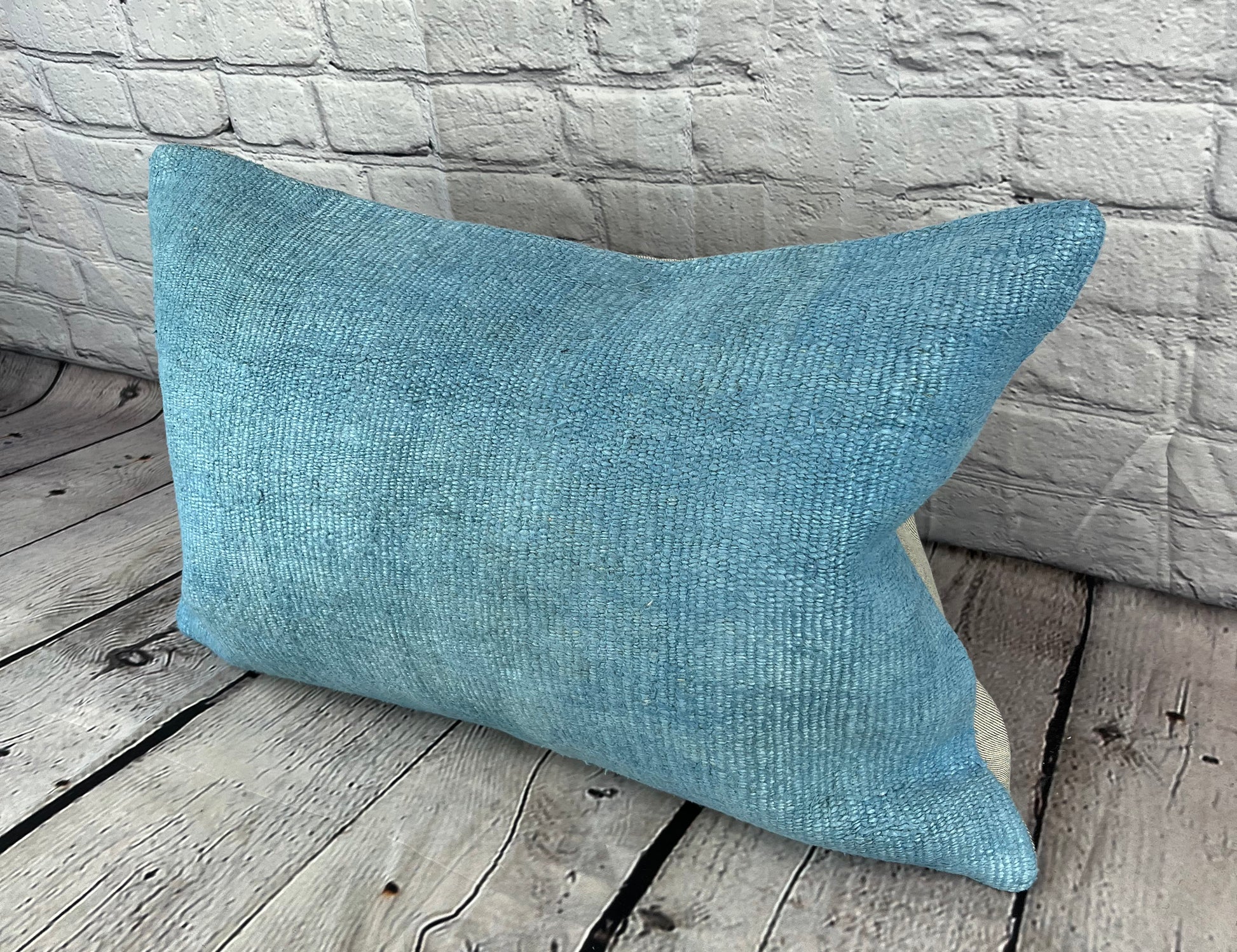 16 x 24 Hemp Pillow Turkish Cushion Natural Blue Pillow Cushion Cover #6216