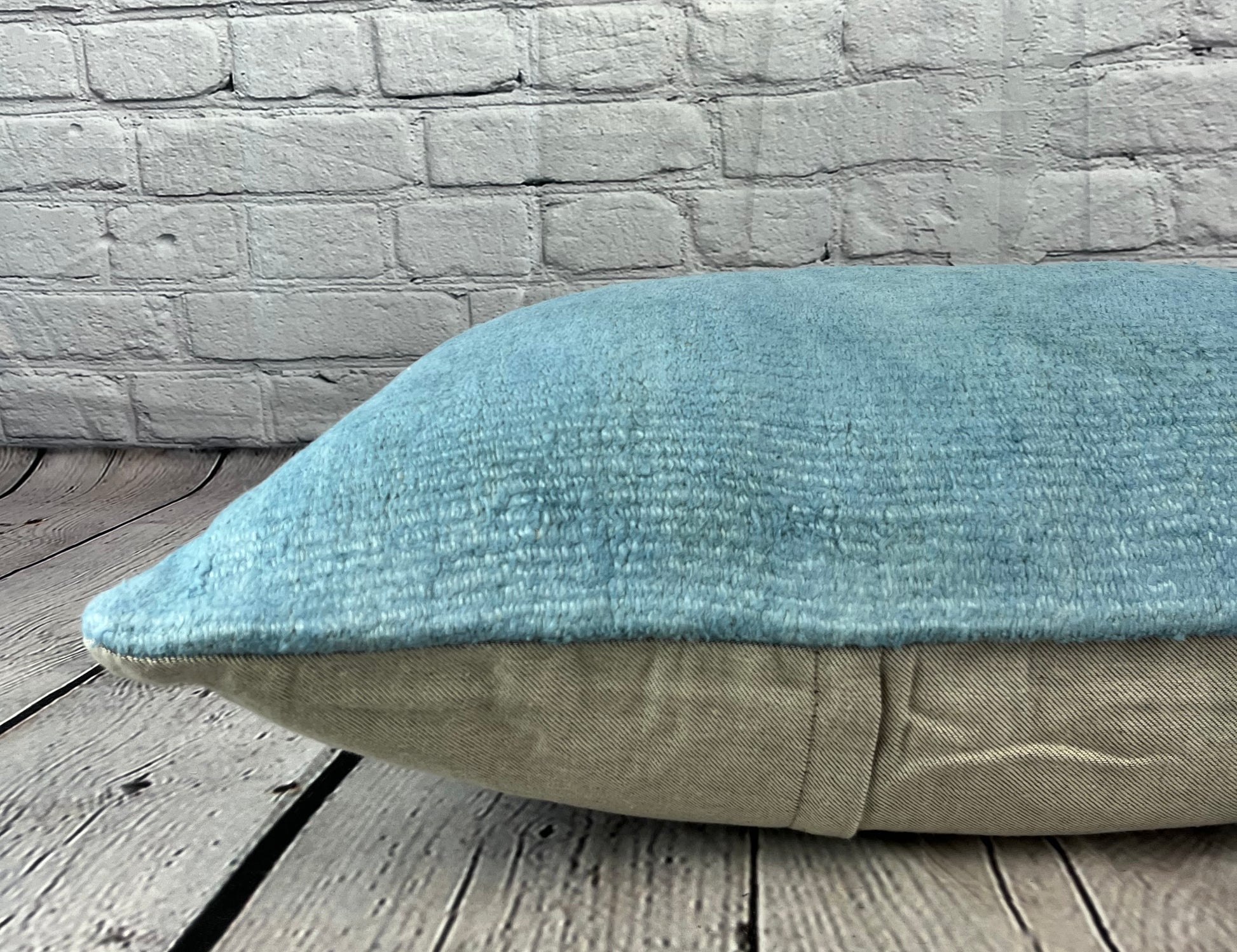 16 x 24 Hemp Pillow Turkish Cushion Natural Blue Pillow Cushion Cover #6214