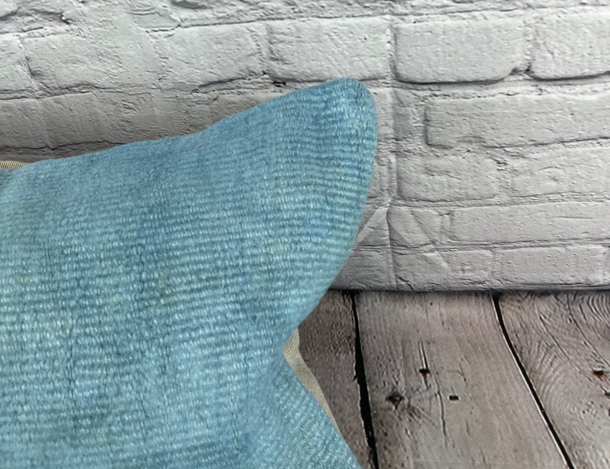 16 x 24 Hemp Pillow Turkish Cushion Natural Blue Pillow Cushion Cover #6220