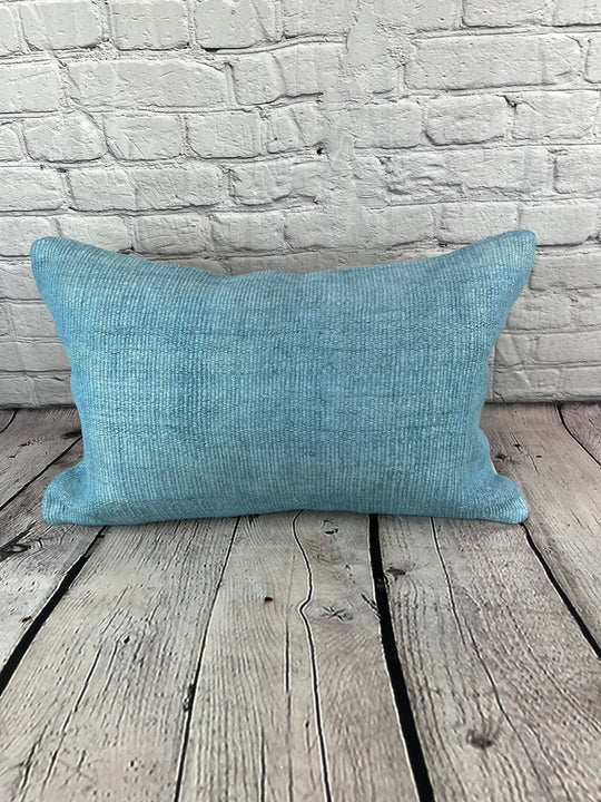 16 x 24 Hemp Pillow Turkish Cushion Natural Blue Pillow Cushion Cover #6215