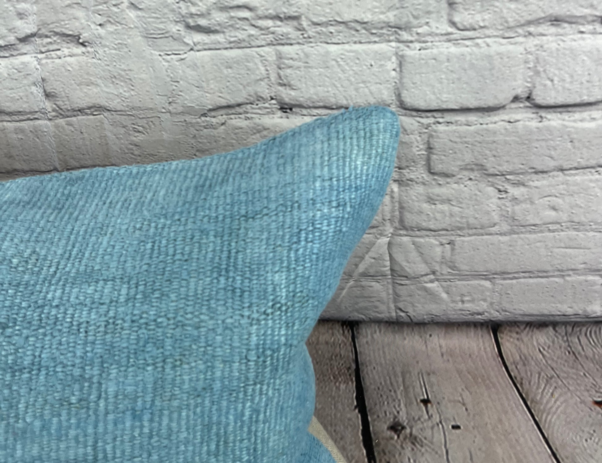 16 x 24 Hemp Pillow Turkish Cushion Natural Blue Pillow Cushion Cover #6215