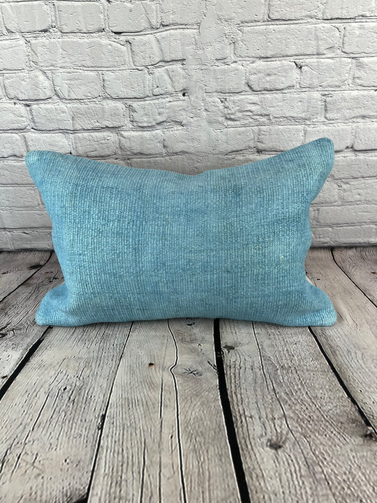 16 x 24 Hemp Pillow Turkish Cushion Natural Blue Pillow Cushion Cover #6212