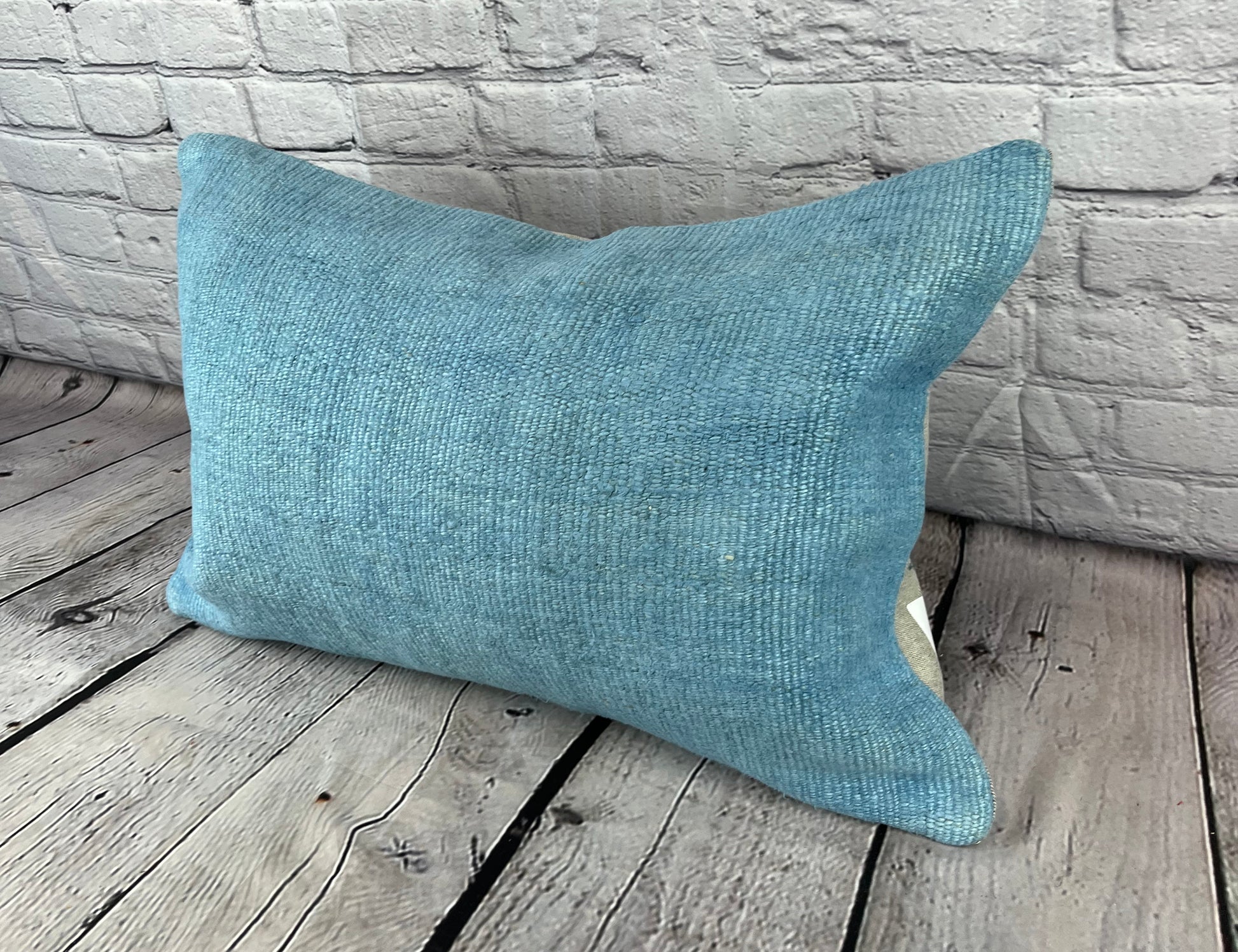 16 x 24 Hemp Pillow Turkish Cushion Natural Blue Pillow Cushion Cover #6212