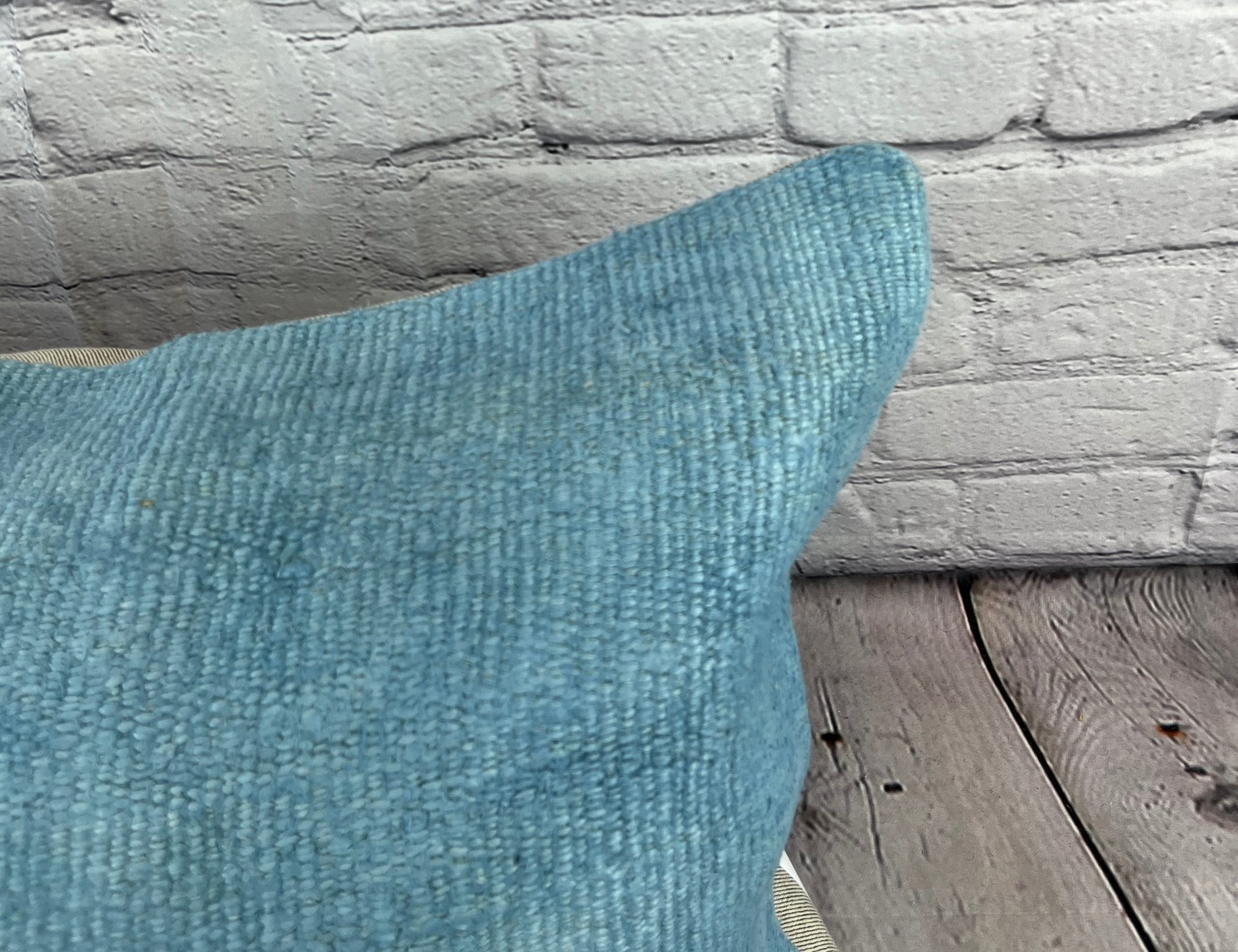 16 x 24 Hemp Pillow Turkish Cushion Natural Blue Pillow Cushion Cover #6212