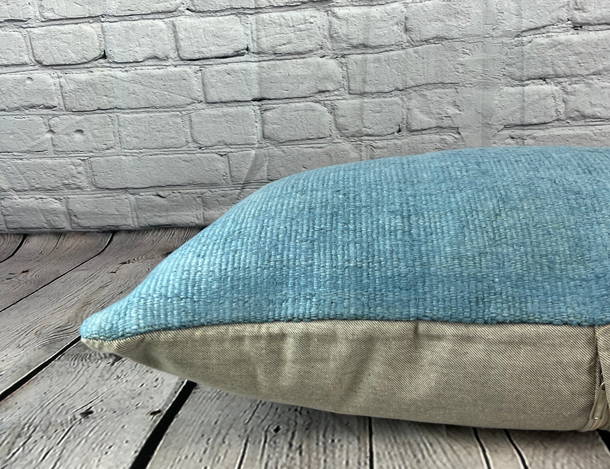 16 x 24 Hemp Pillow Turkish Cushion Natural Blue Pillow Cushion Cover #6212