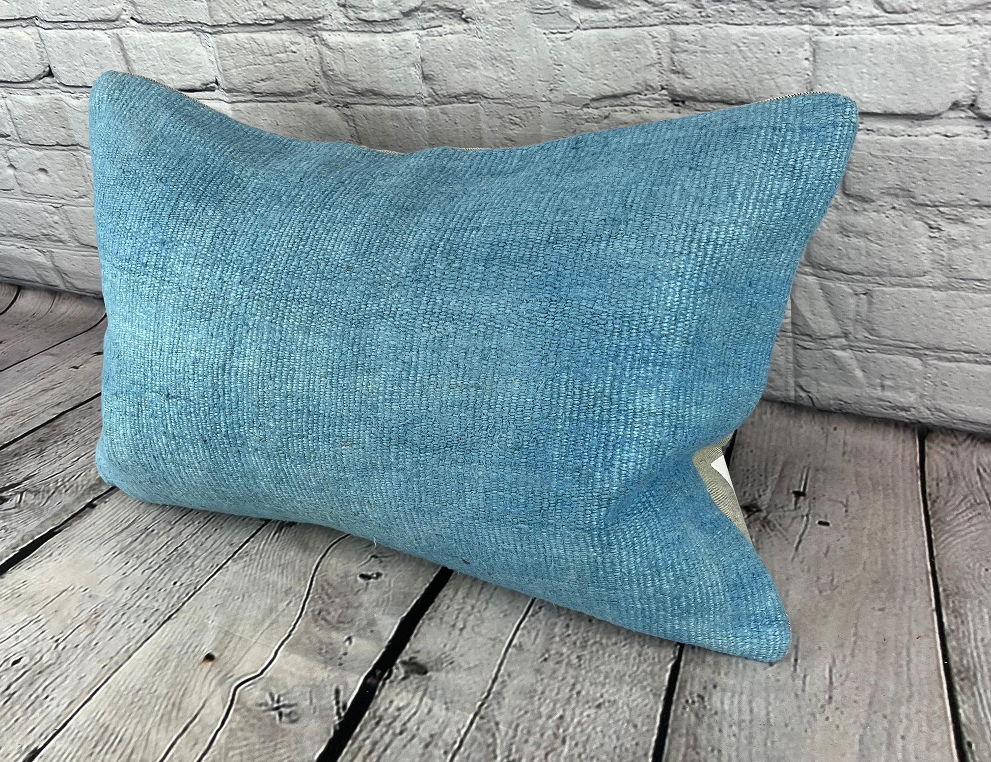 16 x 24 Hemp Pillow Turkish Cushion Natural Blue Pillow Cushion Cover #6210