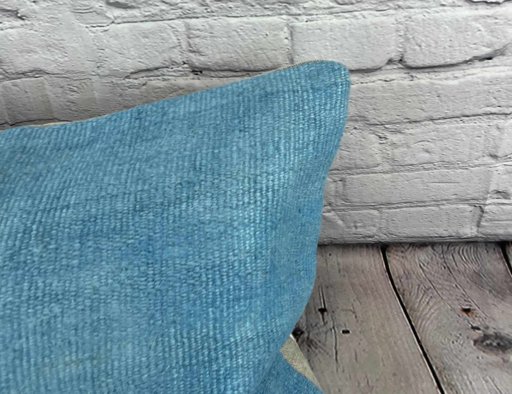 16 x 24 Hemp Pillow Turkish Cushion Natural Blue Pillow Cushion Cover #6210