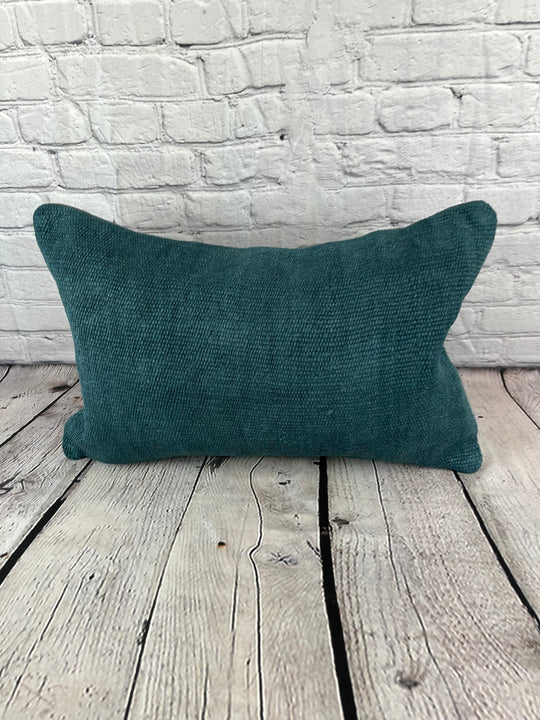 16 x 24 Hemp Pillow Turkish Cushion Natural Grayish Blue Pillow Cushion Cover #6391