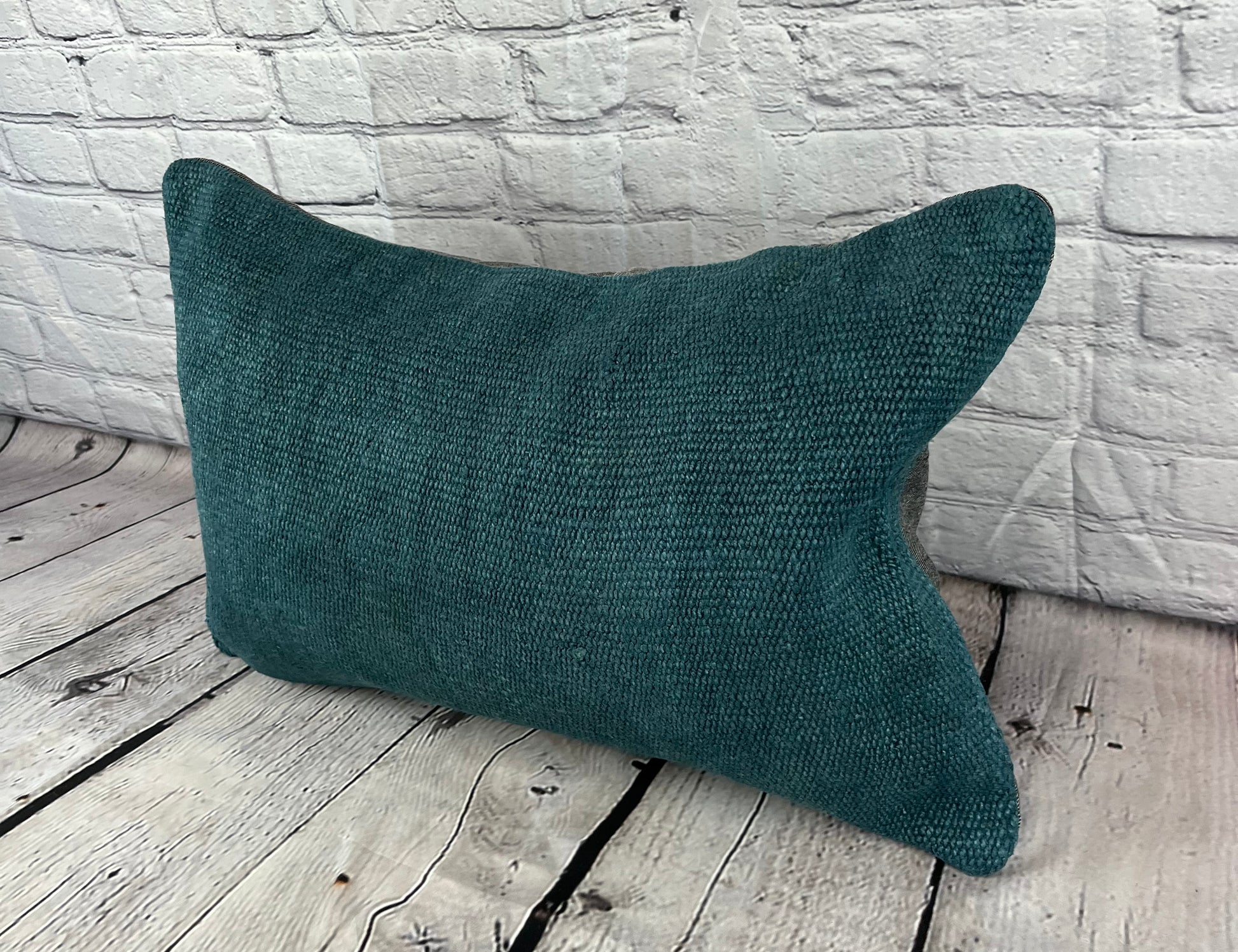 16 x 24 Hemp Pillow Turkish Cushion Natural Grayish Blue Pillow Cushion Cover #6391