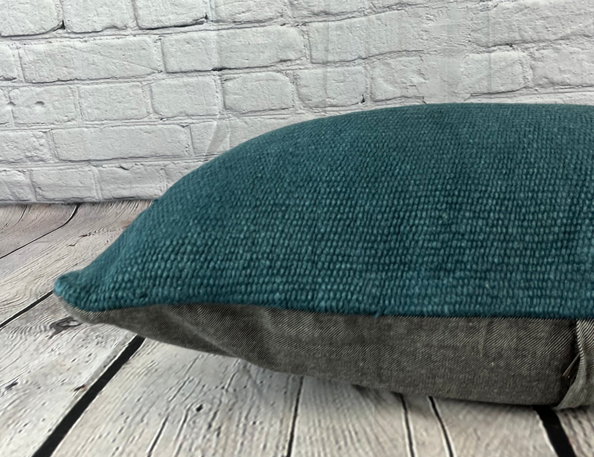 16 x 24 Hemp Pillow Turkish Cushion Natural Grayish Blue Pillow Cushion Cover #6391