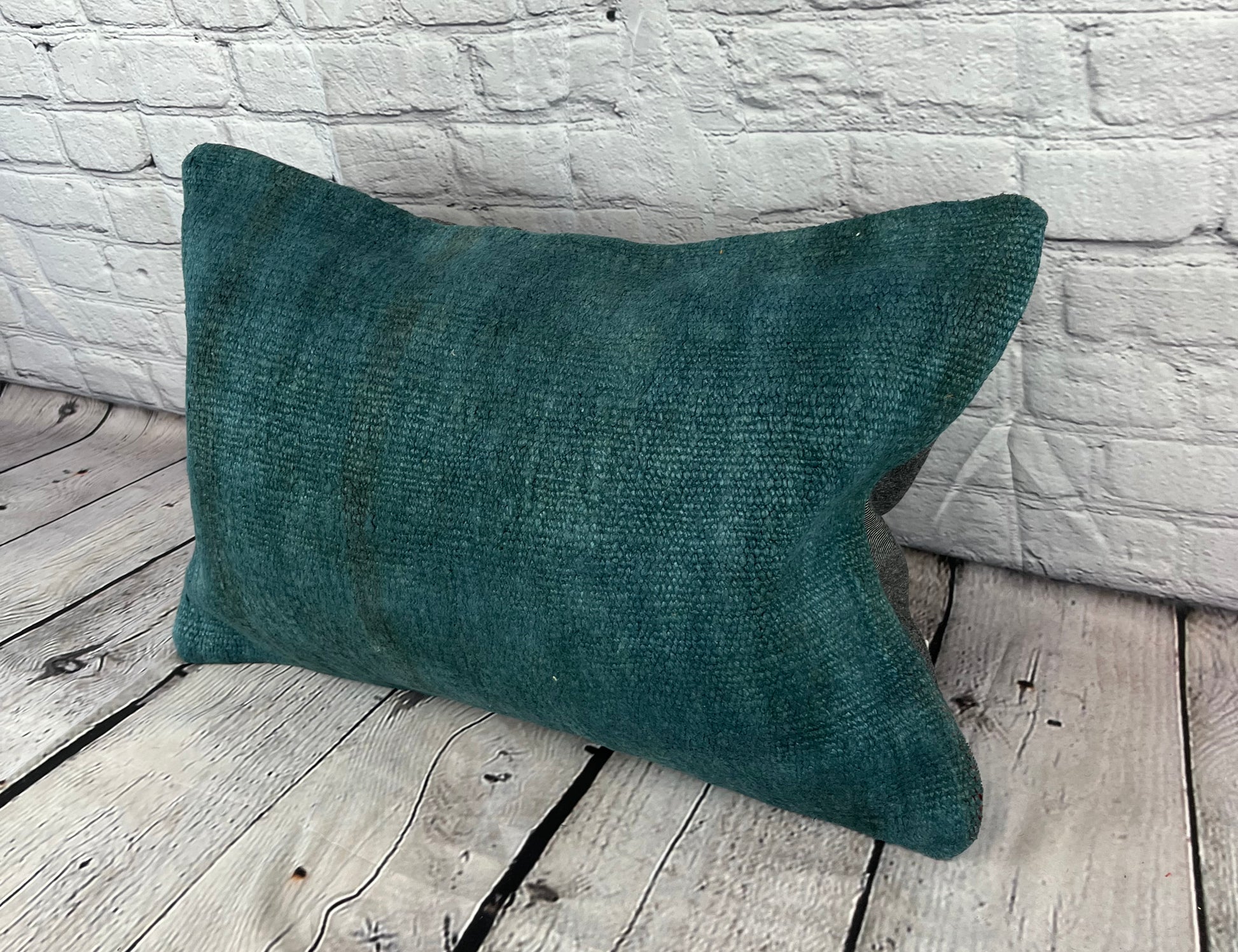 16 x 24 Hemp Pillow Turkish Cushion Natural Grayish Blue Pillow Cushion Cover #6395