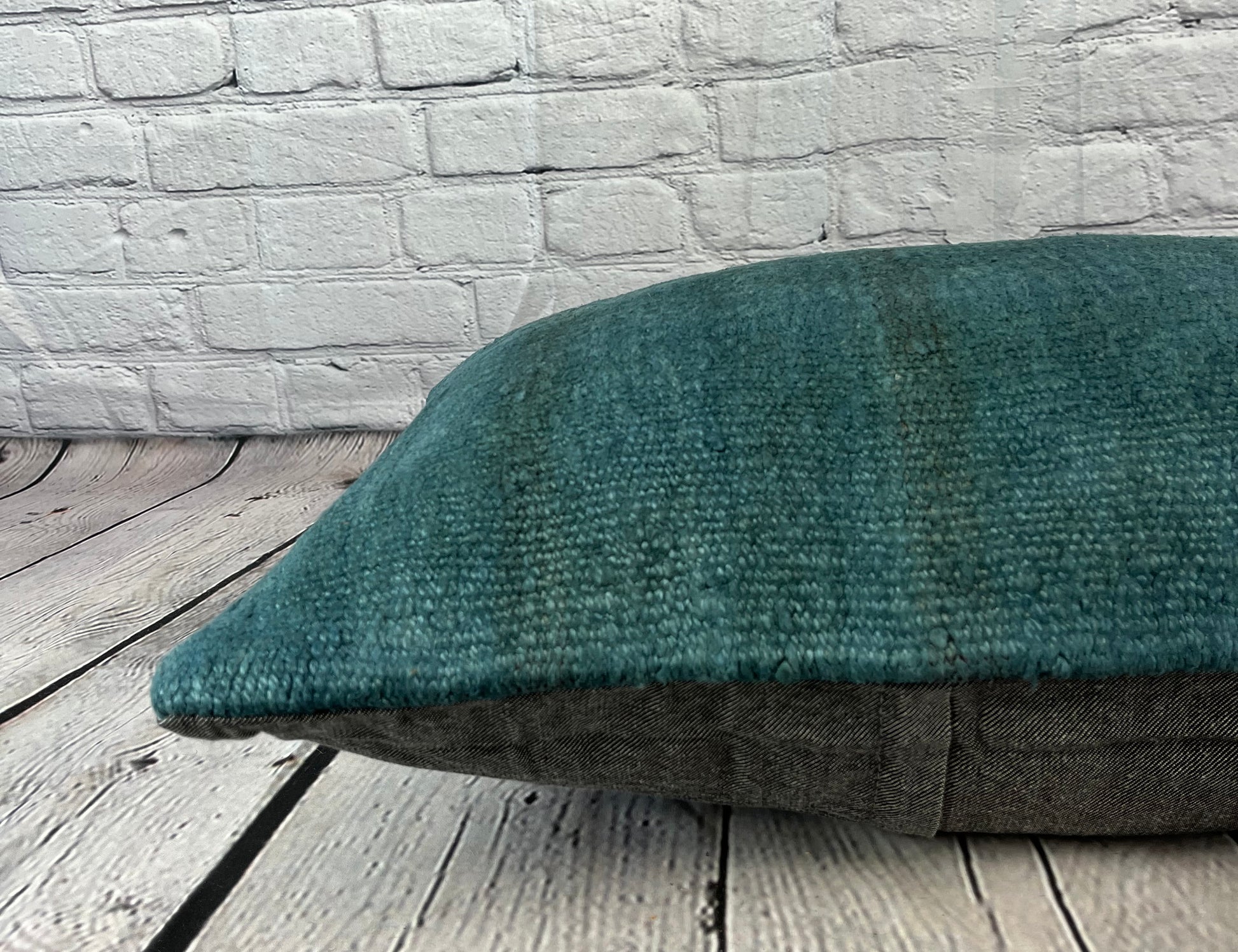 16 x 24 Hemp Pillow Turkish Cushion Natural Grayish Blue Pillow Cushion Cover #6395