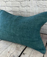 16 x 24 Hemp Pillow Turkish Cushion Natural Grayish Blue Pillow Cushion Cover #6397