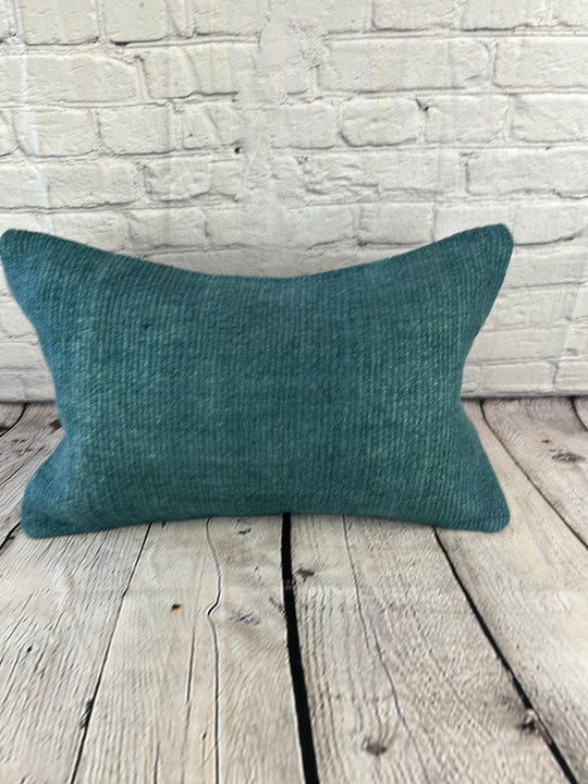 16 x 24 Hemp Pillow Turkish Cushion Natural Grayish Blue Pillow Cushion Cover #6403