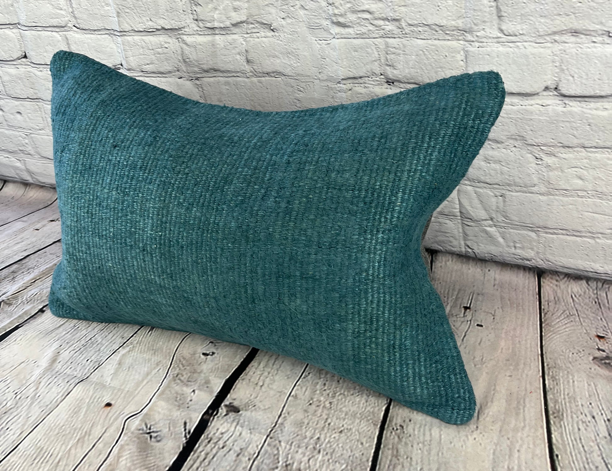 16 x 24 Hemp Pillow Turkish Cushion Natural Grayish Blue Pillow Cushion Cover #6403