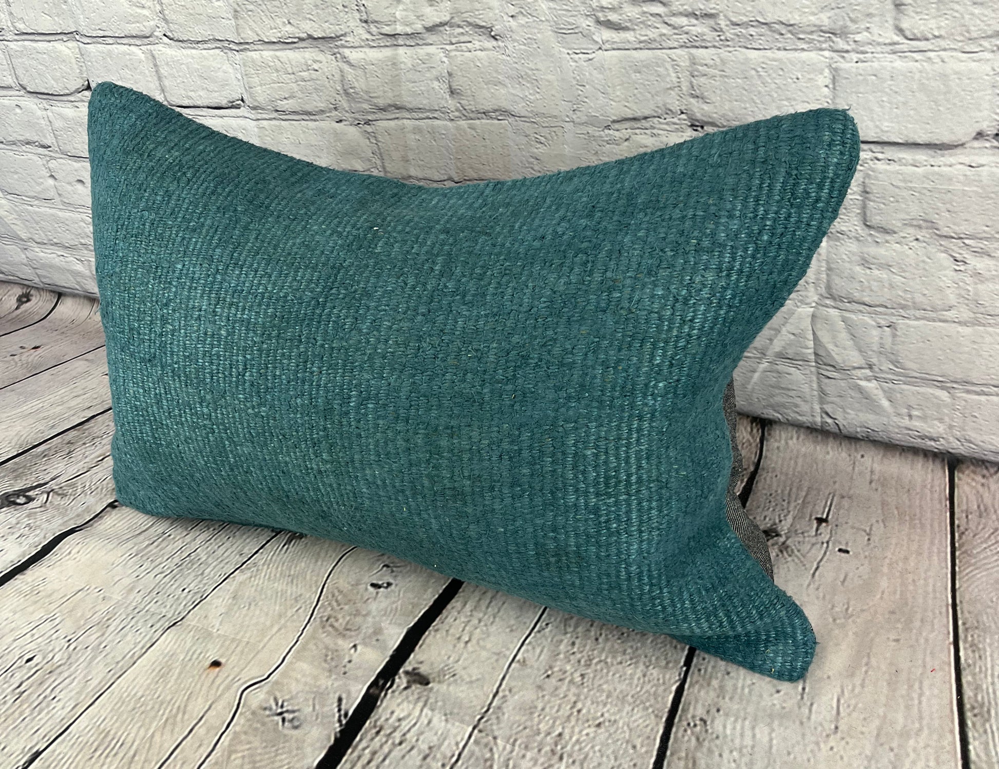 16 x 24 Hemp Pillow Turkish Cushion Natural Grayish Blue Pillow Cushion Cover #6405
