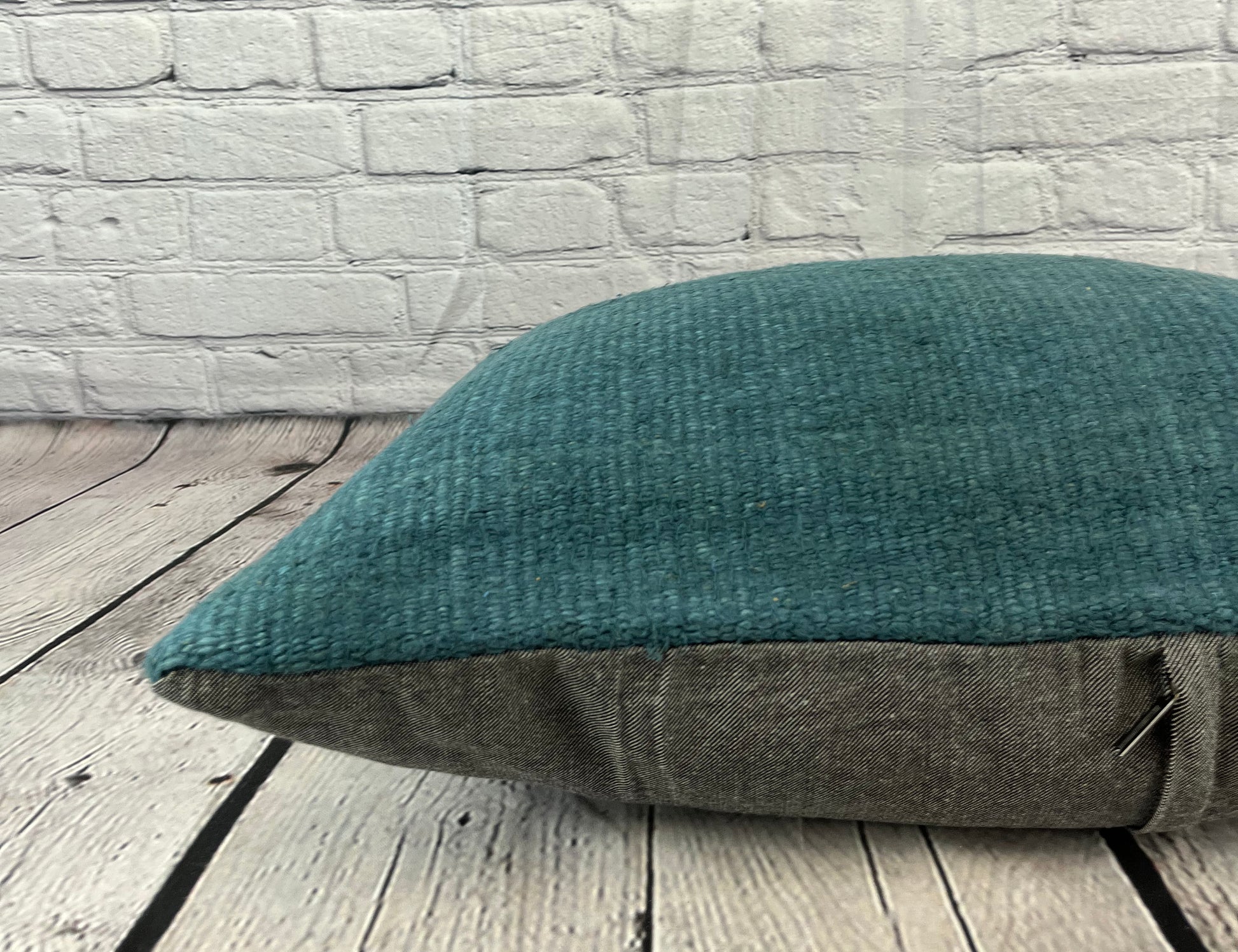 16 x 24 Hemp Pillow Turkish Cushion Natural Grayish Blue Pillow Cushion Cover #6405