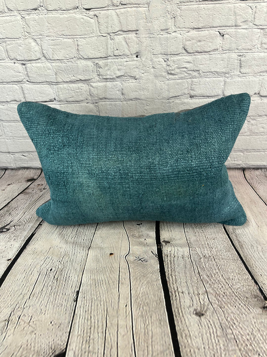 16 x 24 Hemp Pillow Turkish Cushion Natural Grayish Blue Pillow Cushion Cover #6407