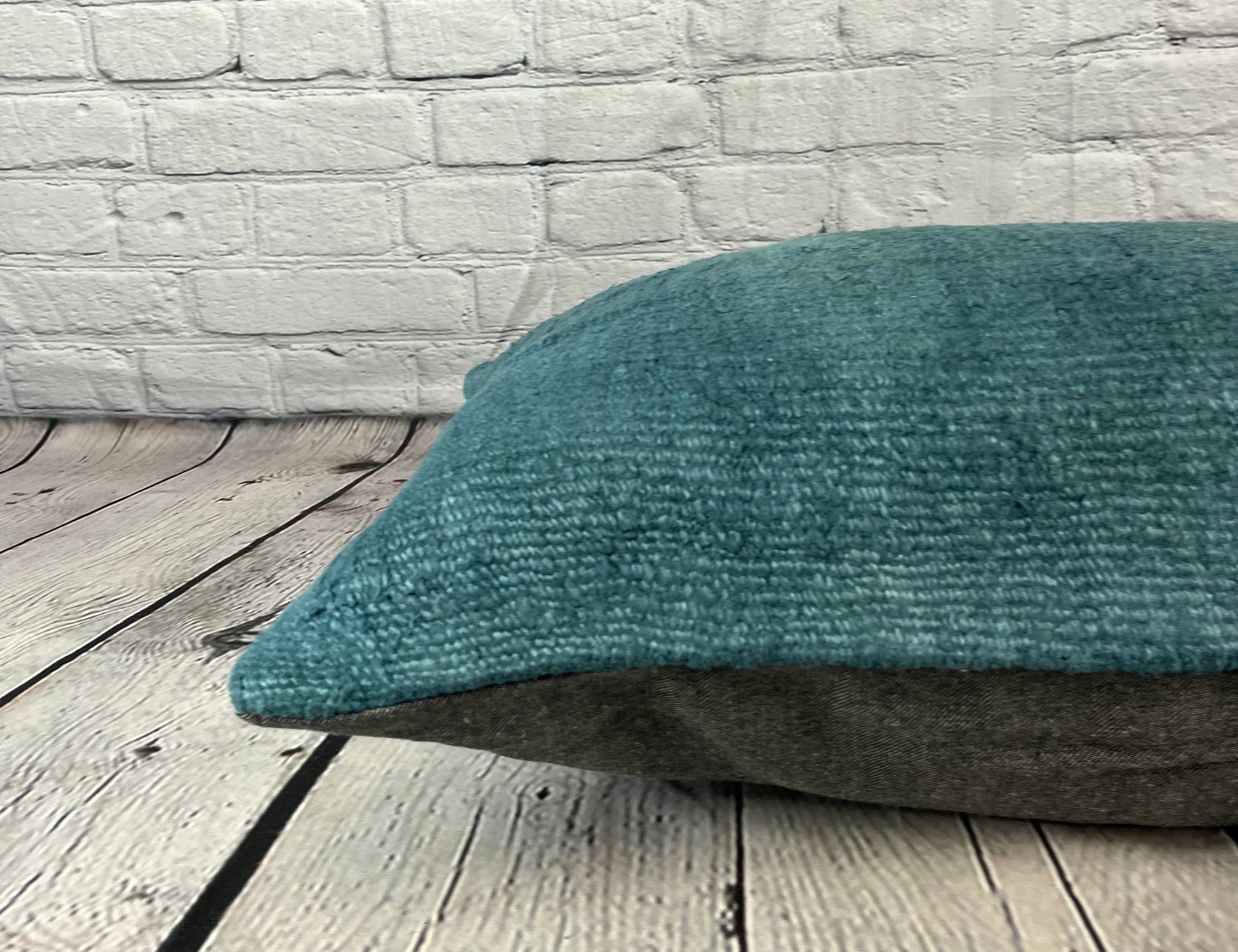 16 x 24 Hemp Pillow Turkish Cushion Natural Grayish Blue Pillow Cushion Cover #6407