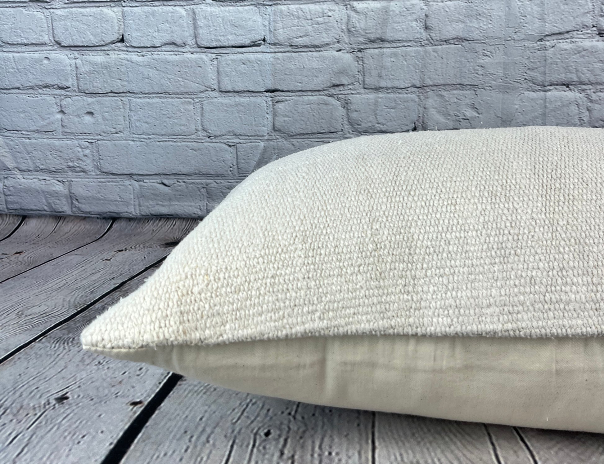 16 x 24 Hemp Pillow Turkish Cushion Natural White Pillow Cushion Cover #7741