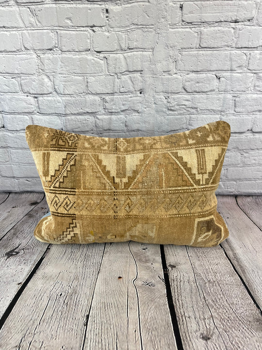 16 x 24 Rug Pillow Golden Meadows Turkish Pillow Cushion Cover #7458