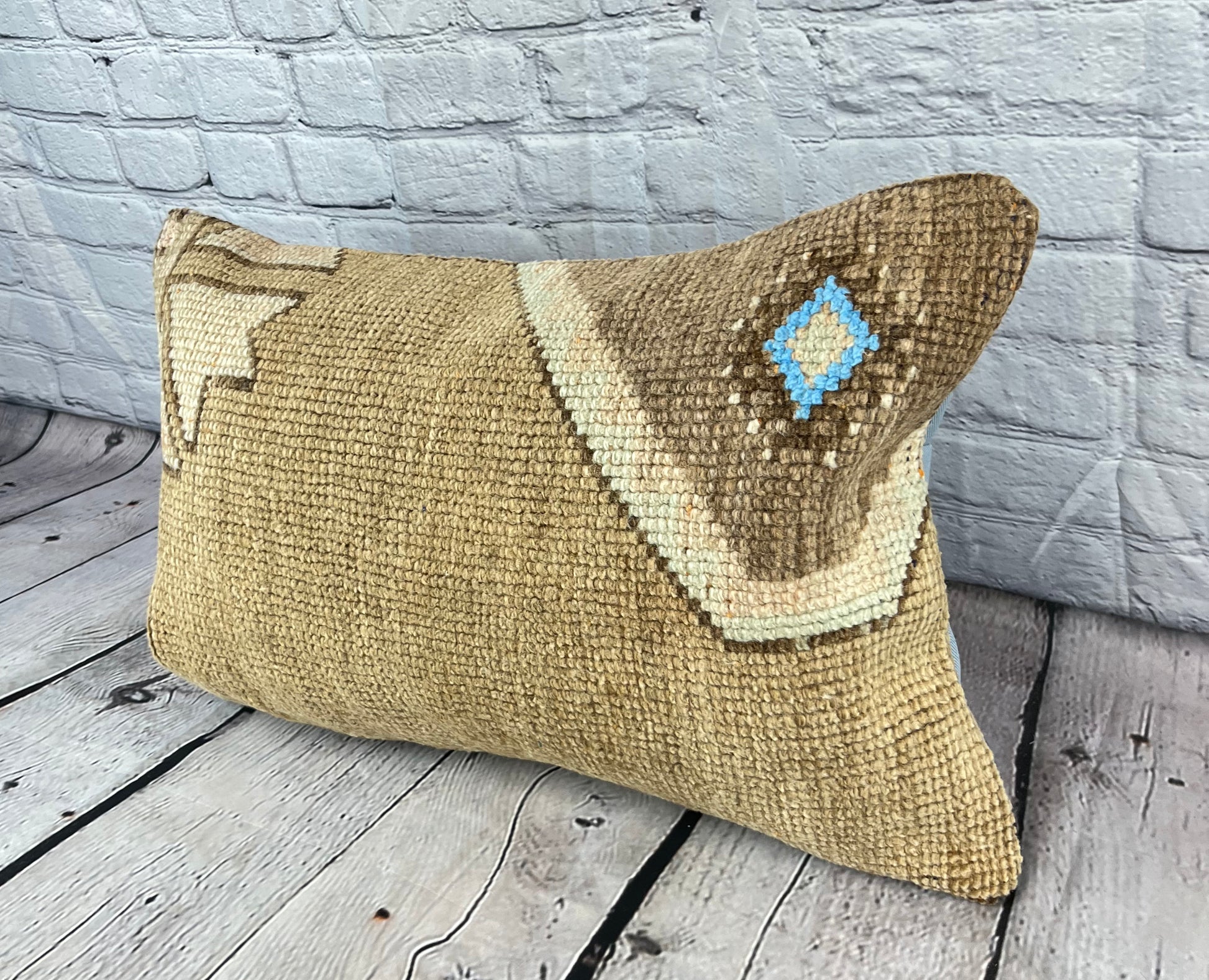 16 x 24 Rug Pillow Sapphire Solace Turkish Pillow Cushion Cover #7708