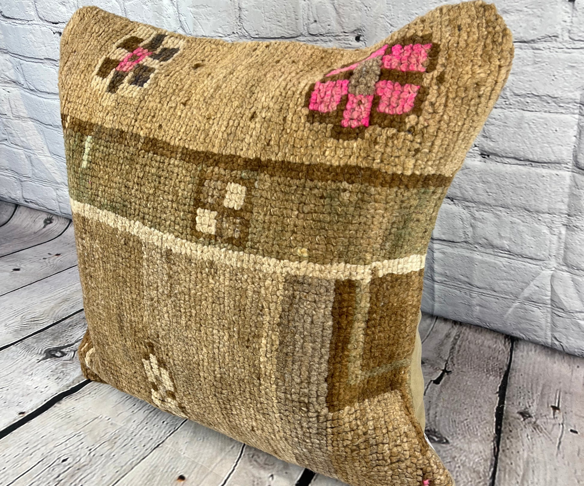 20 x 20 Rug Pillow Emerald Haven Turkish Pillow Cushion Cover #7661