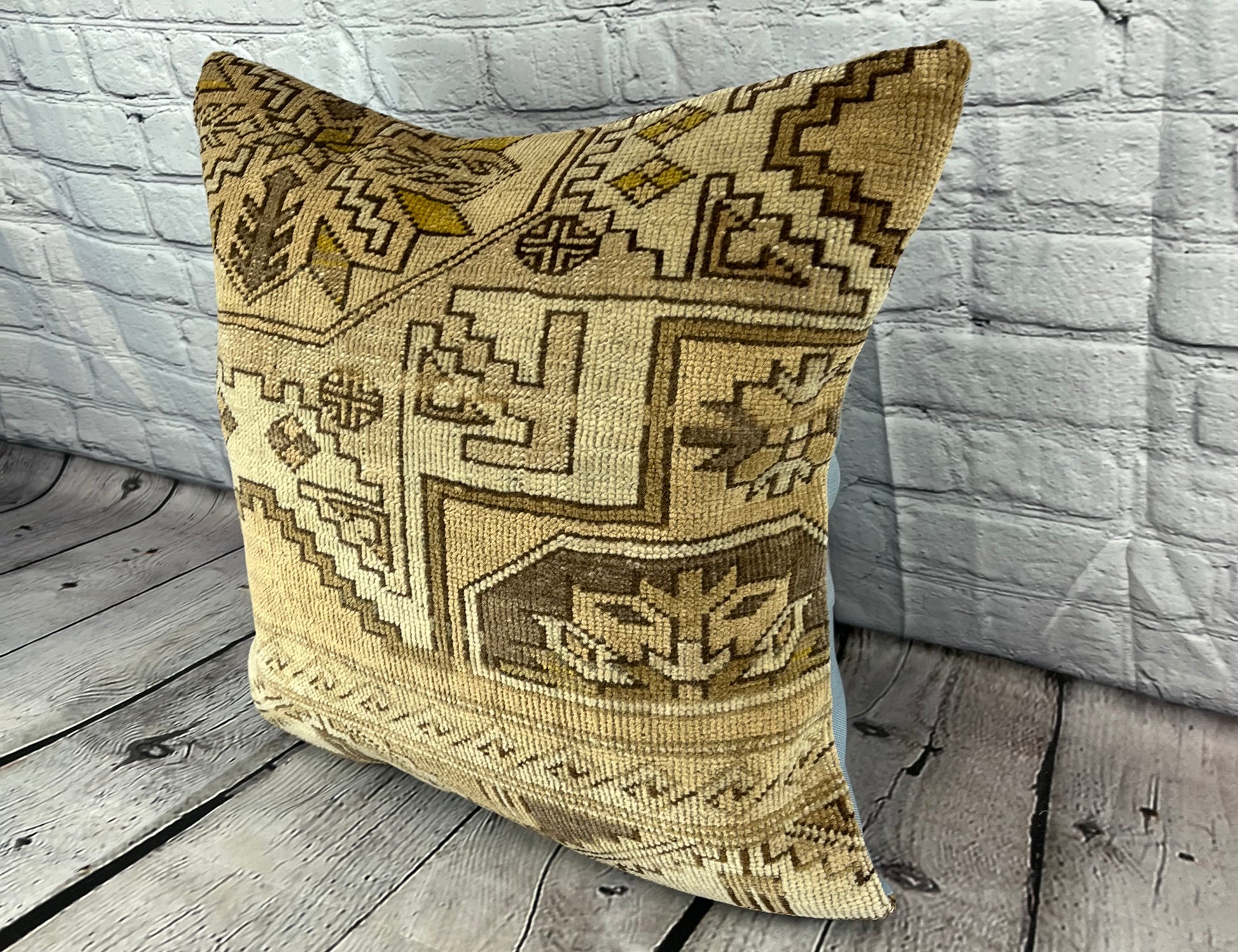 20 x 20 Rug Pillow Sultanate Golden Twilight Turkish Pillow Cushion Cover #7389