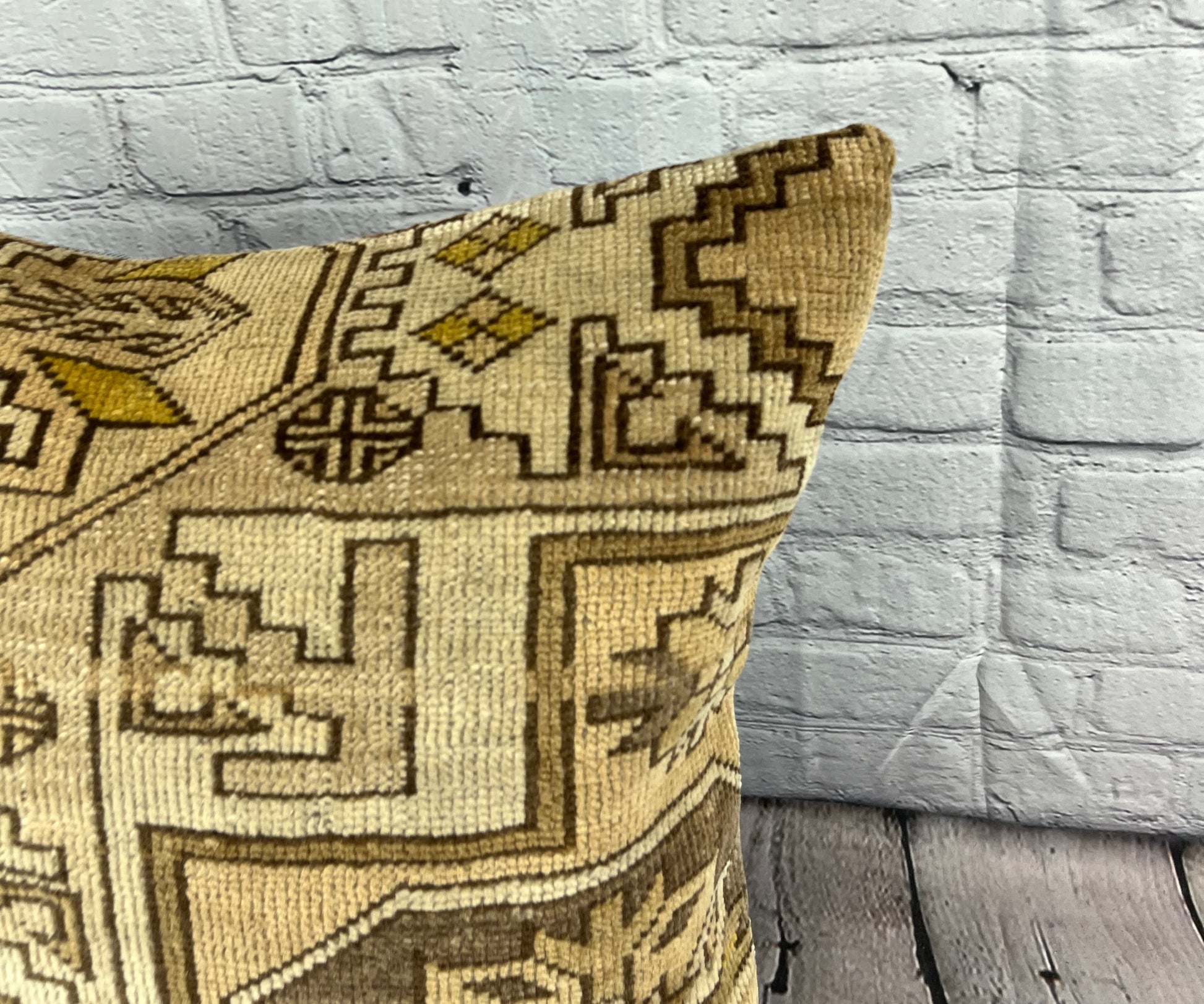 20 x 20 Rug Pillow Sultanate Golden Twilight Turkish Pillow Cushion Cover #7389