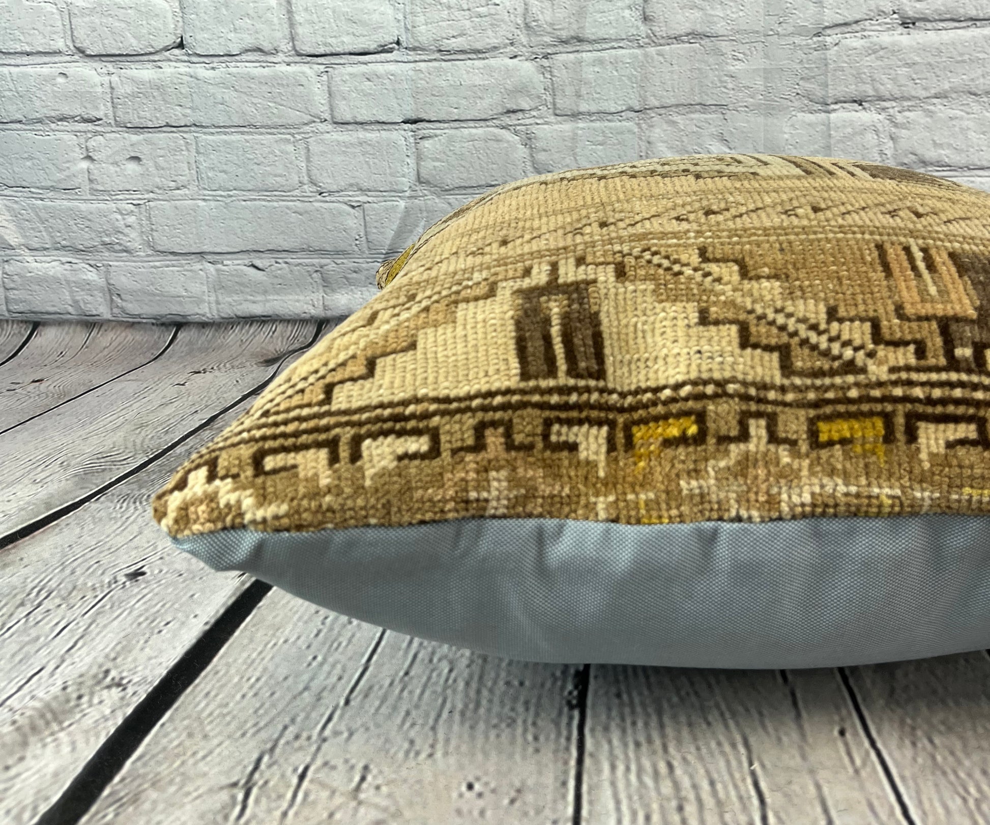 20 x 20 Rug Pillow Sultanate Golden Twilight Turkish Pillow Cushion Cover #7389