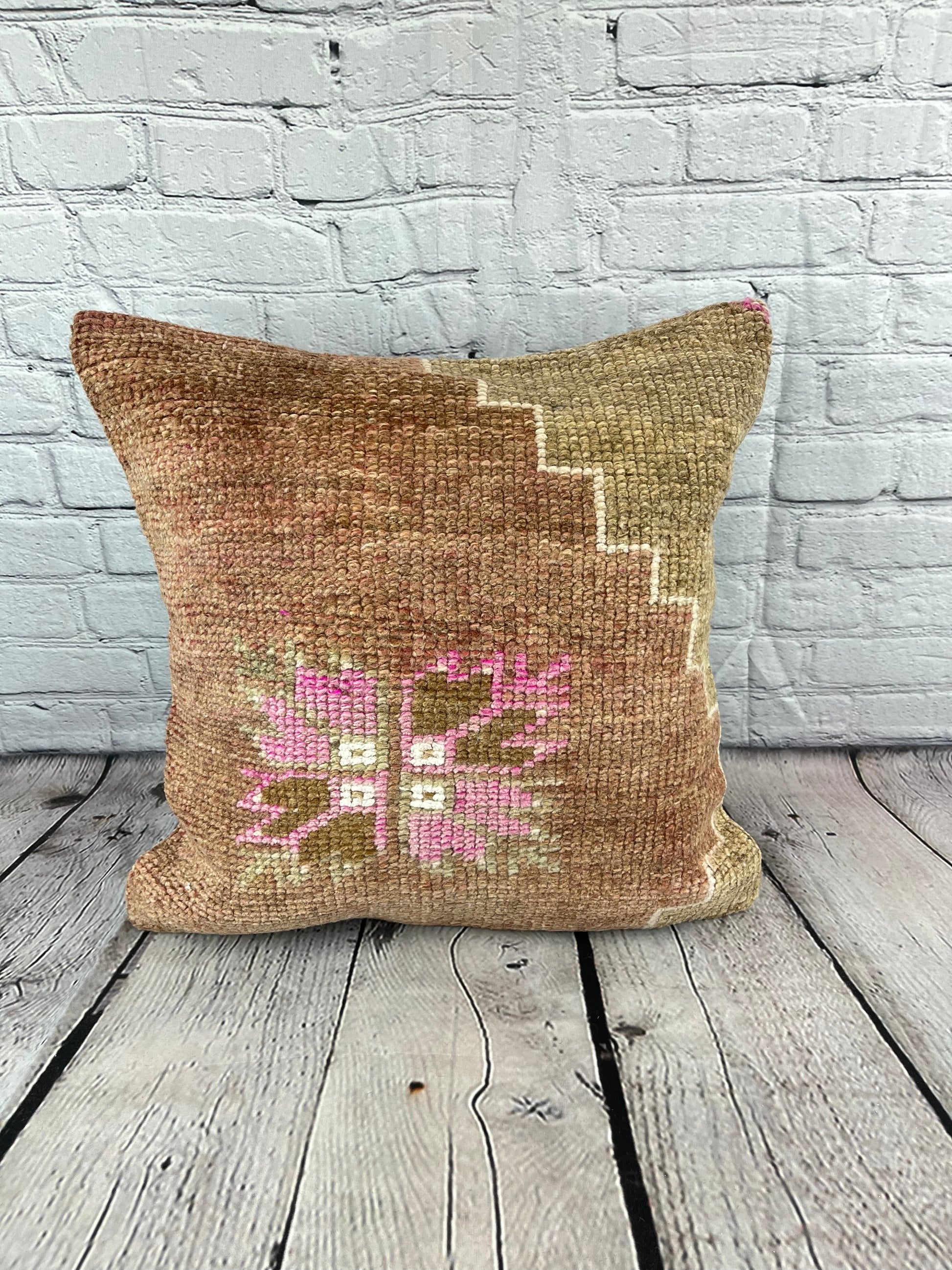 20 x 20 Rug Pillow Velvet Embrace Turkish Pillow Cushion Cover #7405