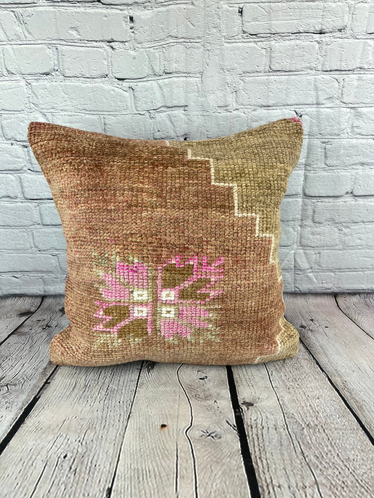 20 x 20 Rug Pillow Velvet Embrace Turkish Pillow Cushion Cover #7405