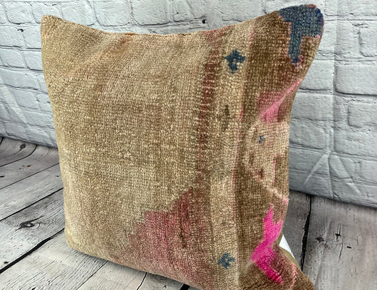 20 x 20 Rug Pillow Luminous Haven Turkish Pillow Cushion Cover #7654